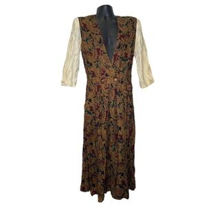 R.J. Stevens Vintage Baroque Print Dress (Size:16, Color:Multi)